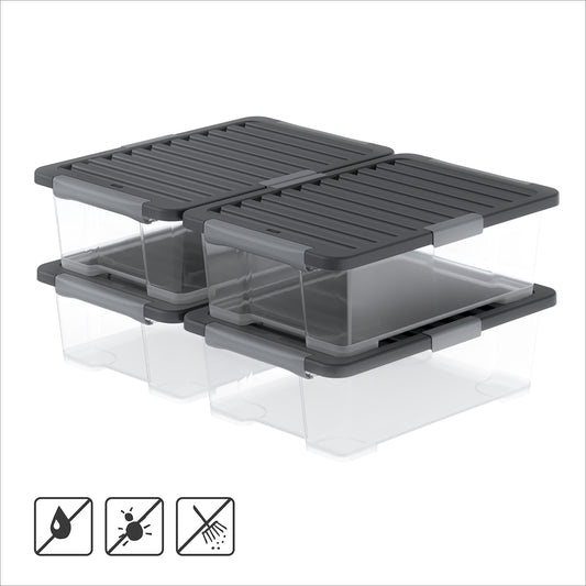Set di scatole con coperchio 30 l - 4 pezzi CORE PRO