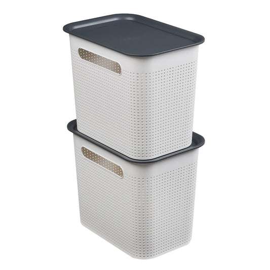 Set 2 pz Cesto con coperchio 7 l BRISEN