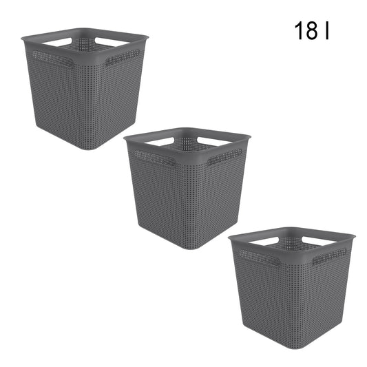 Set 3 pz Cesto quadrato 18 l BRISEN