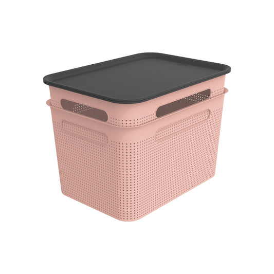 Baskets With Lids Set Square 16L l BRISEN