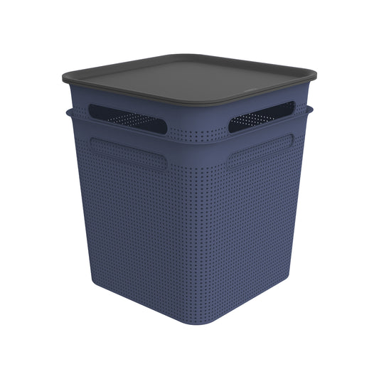Baskets With Lids Set Square 18L l BRISEN