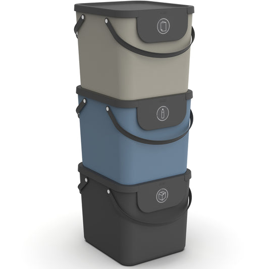 Recycling Waste Bin Set 3pc 40L l ALBULA