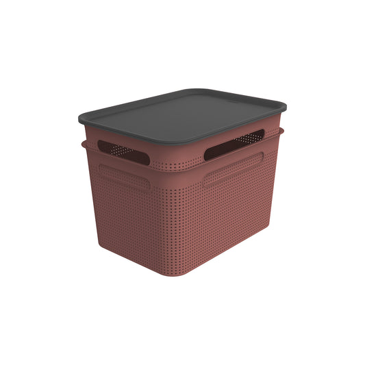 Baskets With Lids Set Square 16L l BRISEN