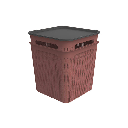 Set 2 pz Cesto con coperchio 18 l BRISEN