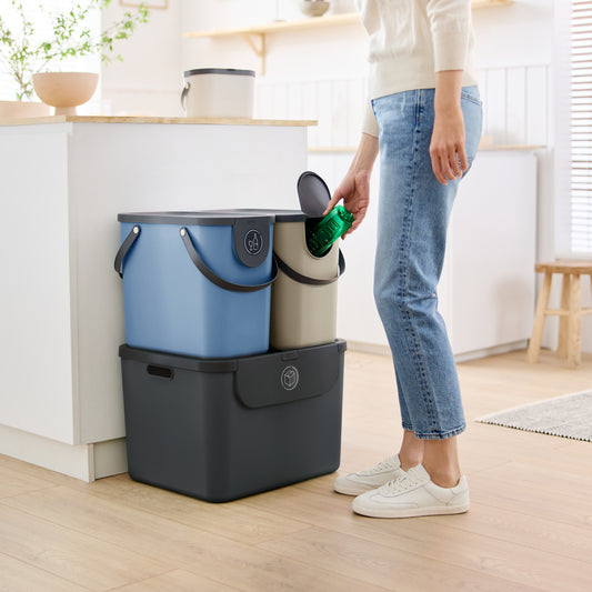 Set di contenitori per la raccolta differenziata ALBULA, 3 pezzi