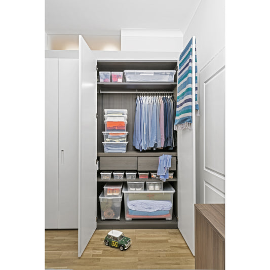 Set 3 pz Contenitore trasparente per scarpe da uomo 10 l CLEAR