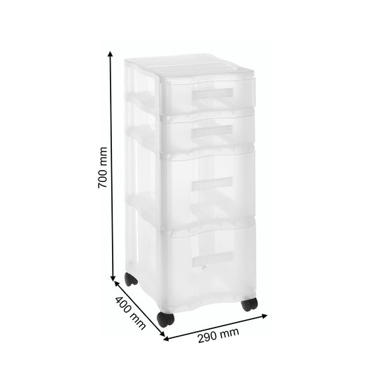 Tower drawer box with wheels, DIN A4 QUADR