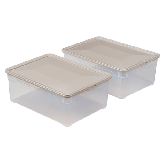 Set di contenitori 10 L – 2 scatole con 2 coperchi | CLEAR