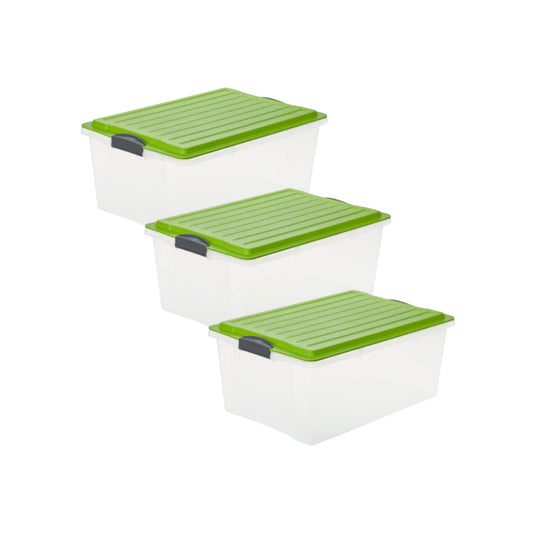 Set 3 pz Contenitore impilabile 38 l COMPACT