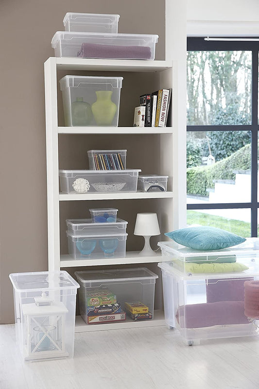 Transparent container for shirts 9 l CLEAR