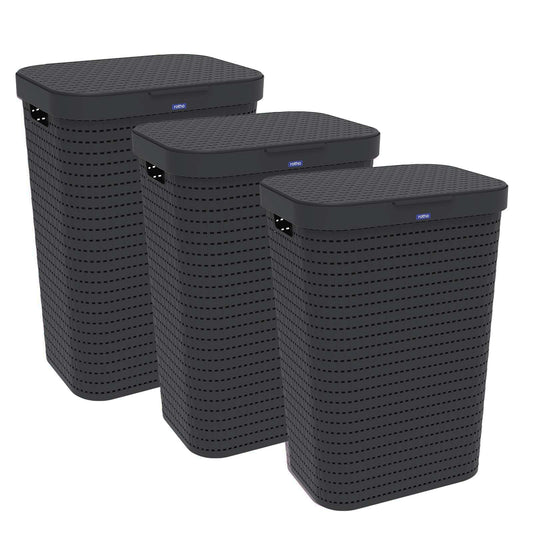 Laundy Basket 3pc Set with Lid 55L l COUNTRY