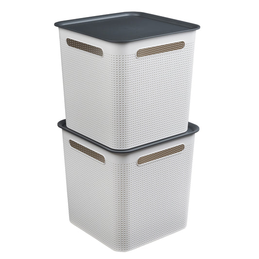 2er Set Boxen mit Deckel 18 l BRISEN