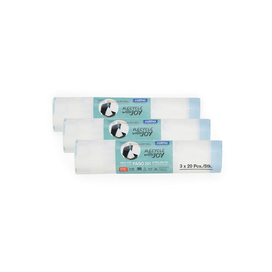 3 Set di 20 sacchi per pattumiera a pedale 20 l PASO