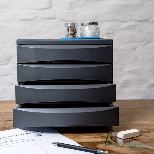 Cassettiera da ufficio con 4 cassetti chiusi QUADRA