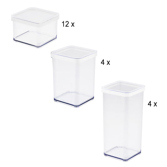 Set organizzazione con barattoli quadrati LOFT