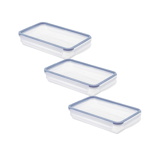 Set 3 pz Contenitore per frigorifero 1 l piatto CLIC & LOCK