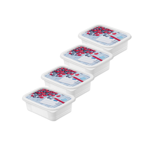 Set of 4 pcs DOMINO 0.5 l freezer food container