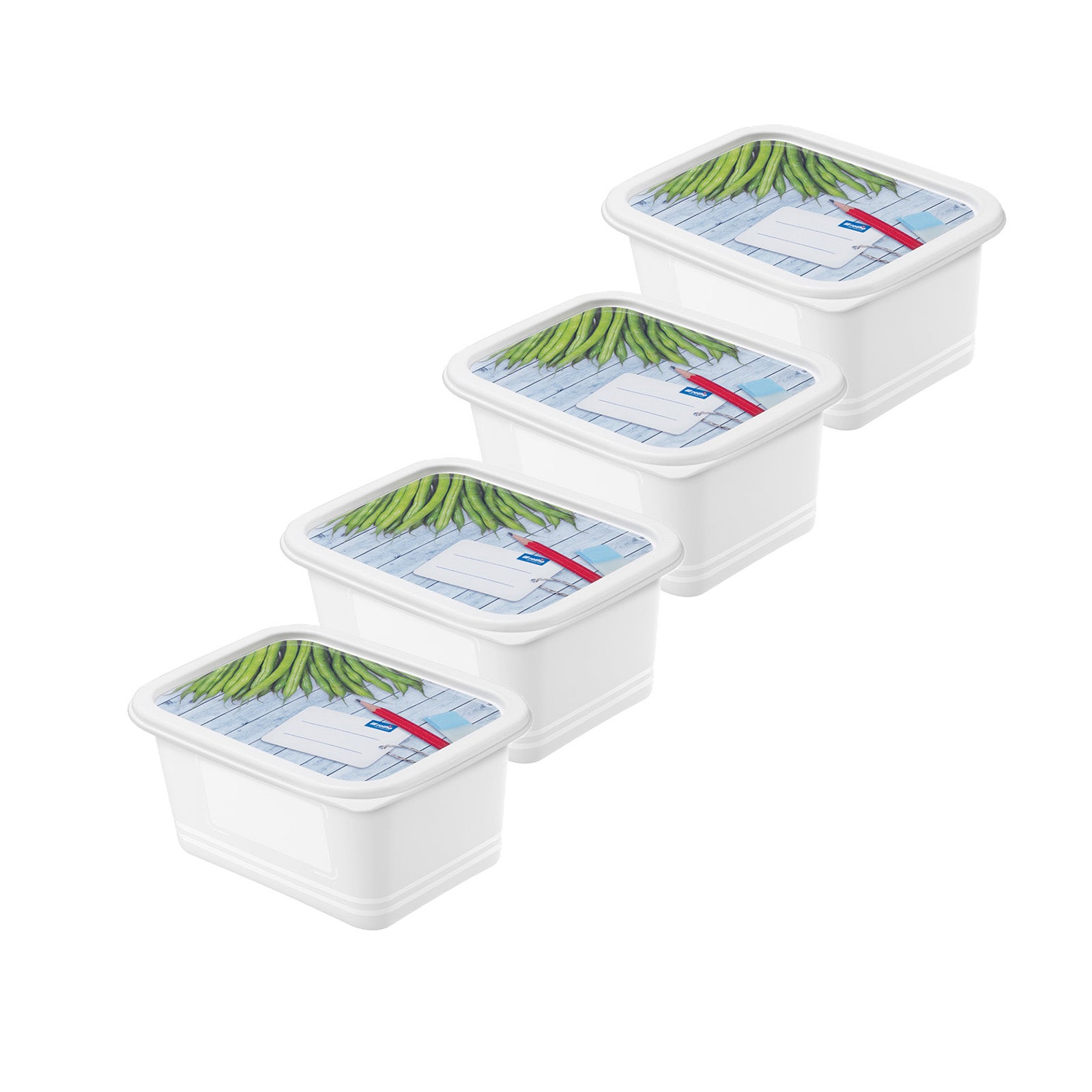 Set 4 pz Contenitore alimenti congelatore 0.75 l DOMINO - Motivo