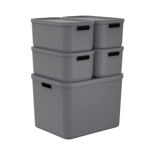 Storage Box Set – 1x 55 L + 4x 12 L | ALBULA LIGHT