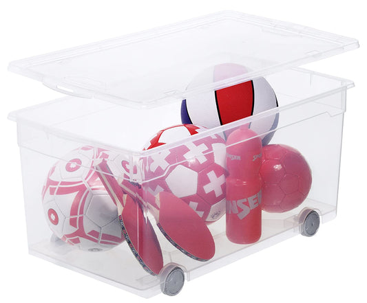 Box trasparente con ruote 63 l CLEAR