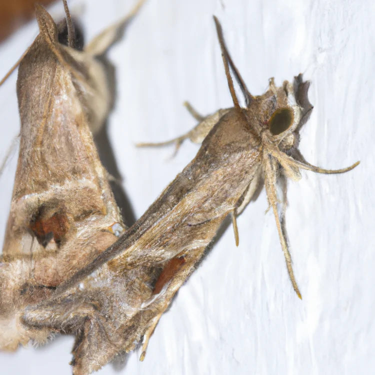 Farfallina del cibo (Plodia interpunctella) ferma sulla parete della dispensa