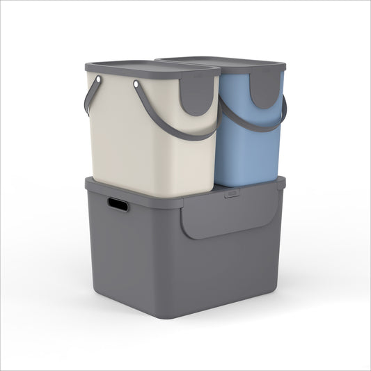 Set di contenitori per la raccolta differenziata ALBULA, 3 pezzi